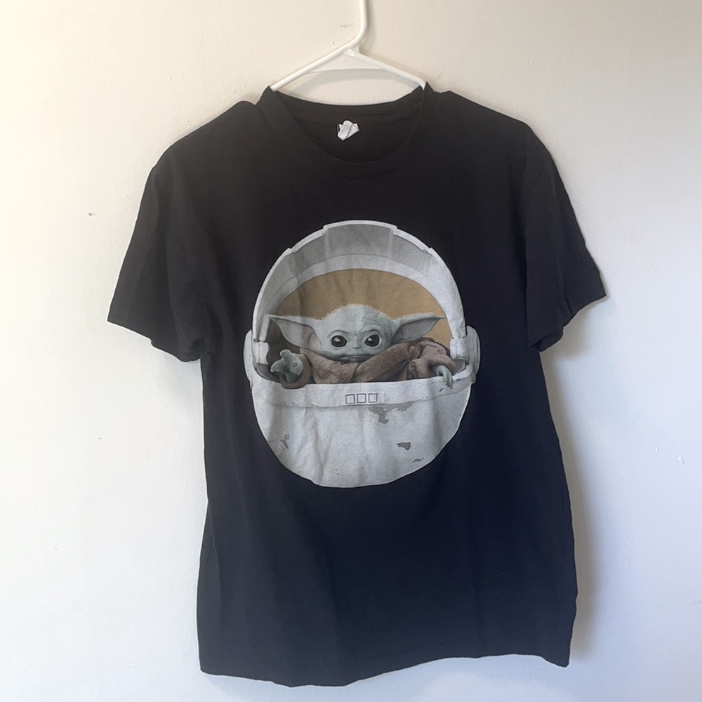 Star Wars Baby Yoda Black T Shirt Mandalorian